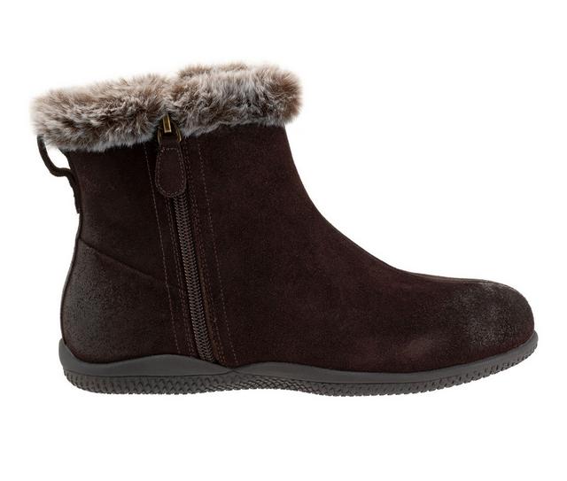 Women's Softwalk Helena Winter Booties in Dark Brwn Suede color