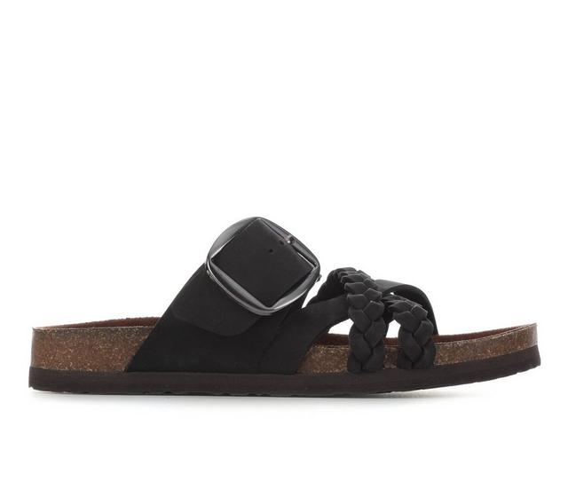 Women's White Mountain Healing Footbed Sandals in Black color