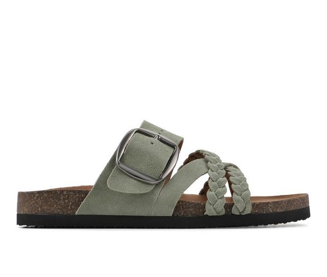 Women's White Mountain Healing Footbed Sandals in Sage Green color