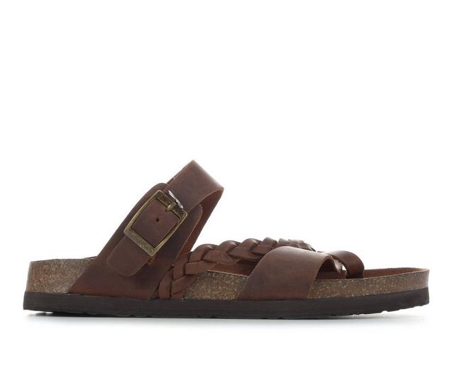 Women's White Mountain Hazy Footbed Sandals in Brown color