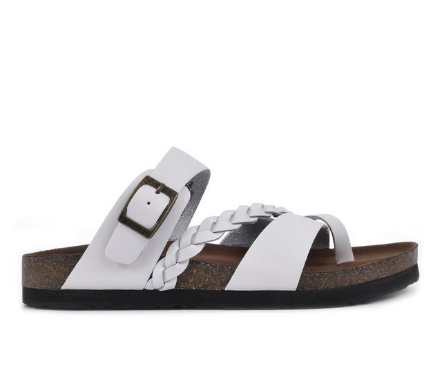 Women's White Mountain Hazy Footbed Sandals in White color