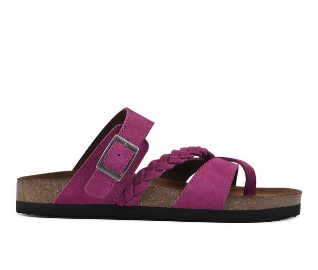 Women's White Mountain Hazy Footbed Sandals in Purple Rain color