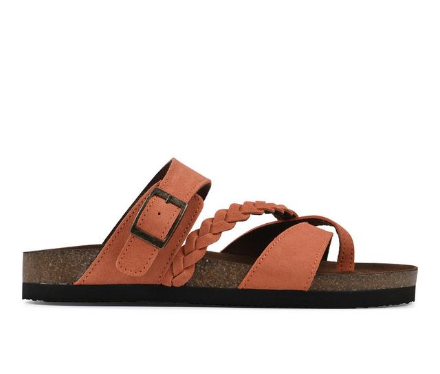 Women's White Mountain Hazy Footbed Sandals in Aperol Spritz color