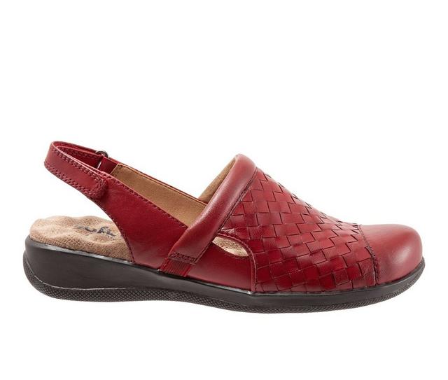 Women's Softwalk Salina Woven Flats in Red color