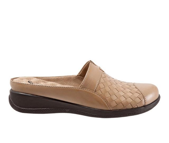 Women's Softwalk San Marcos Woven Mules in Cement color