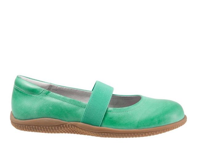 Women's Softwalk High Point Flats in Jade color