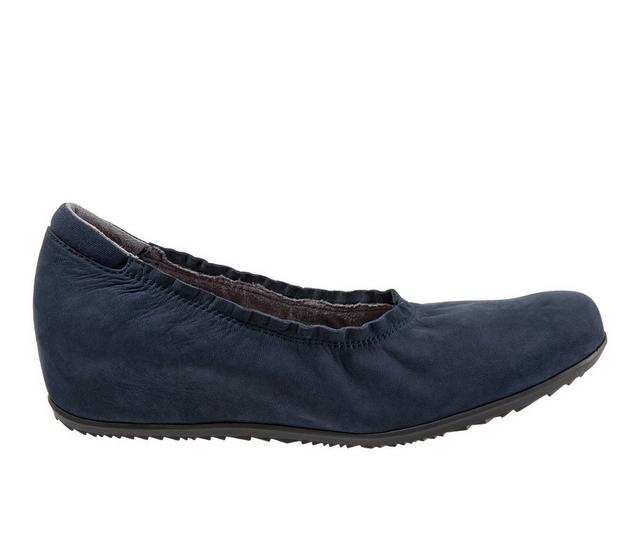 Women's Softwalk Wish Flats in Navy color