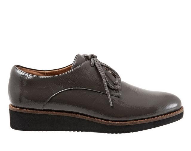 Women's Softwalk Willis Platform Oxfords in Dark Grey color