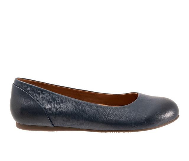 Women's Softwalk Sonoma Flats in Navy Tumbled color