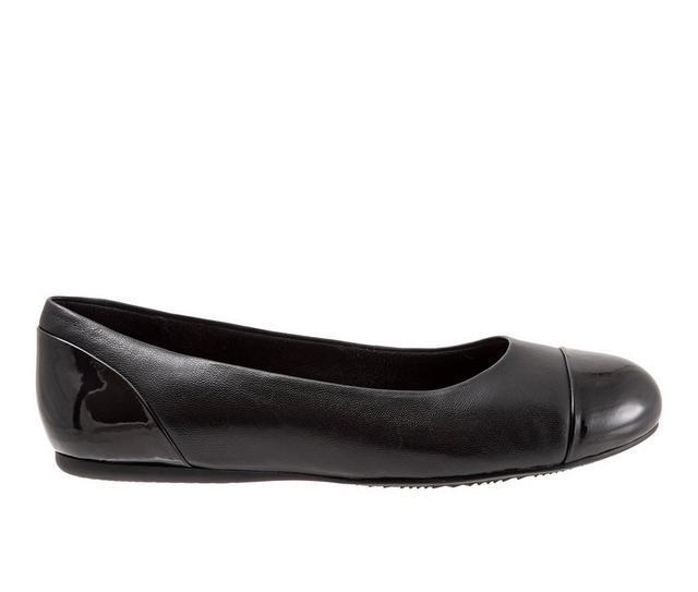 Women's Softwalk Sonoma Cap Toe Flats in Black color