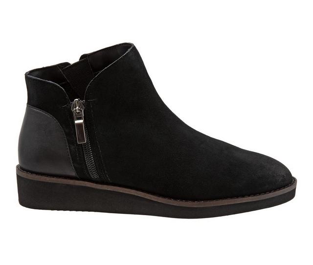 Women's Softwalk Wesley Booties in Black Suede color