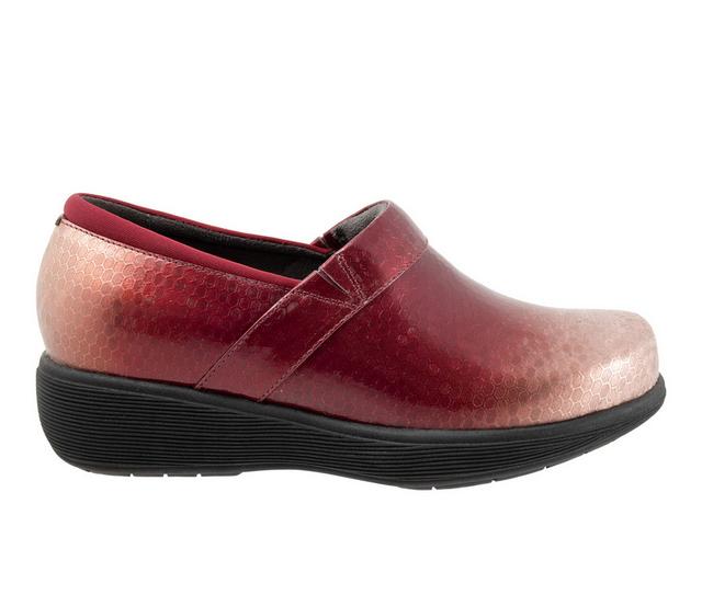 Women's Softwalk Meredith Sport Clogs in Red Embossed color