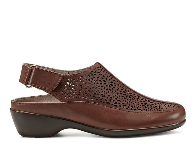 Women's Easy Spirit Dawn Clogs in Med Brown color