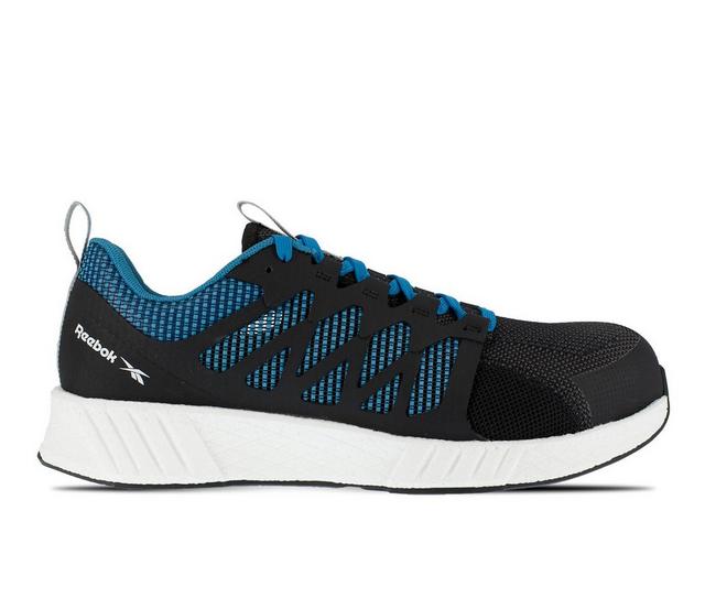 Men's REEBOK WORK Fusion Flexweave Electrical Hazard Work Shoes in Black/Blue color