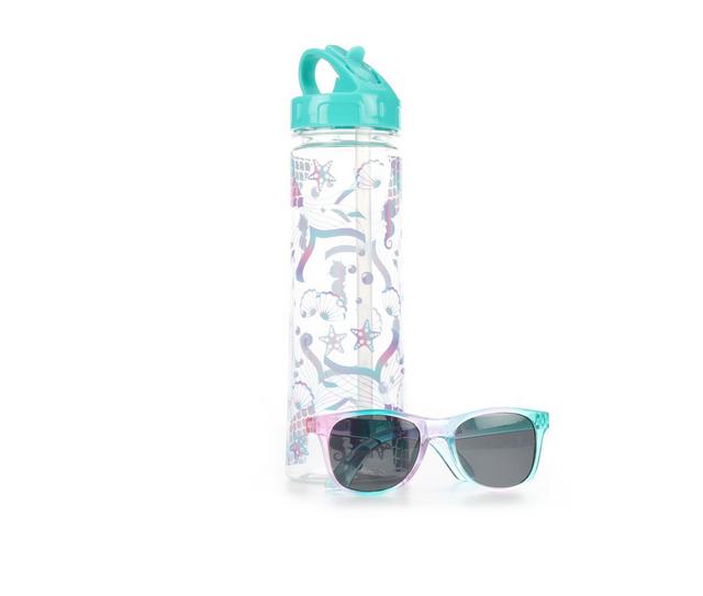 Capelli New York Water Bottle and Sunglasses Set in Mint Mermaid color