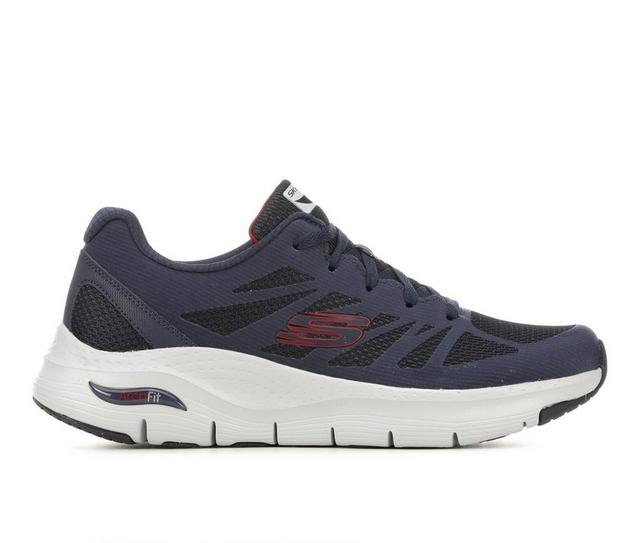 Men's Skechers 232042 Arch Fit Walking Shoes in Navy/Red color