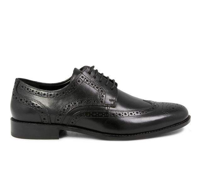 Men's Nunn Bush Nelson Wingtip Oxford Dress Shoes in Black color