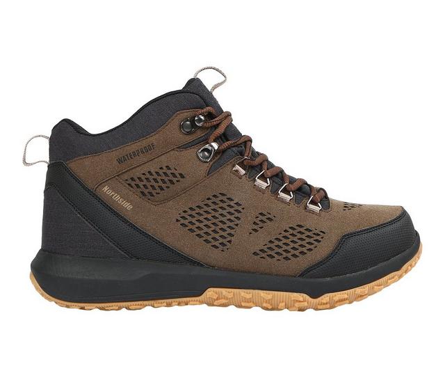 Men's Northside Benton Mid Waterproof Hiking Boots in Brown/Black color