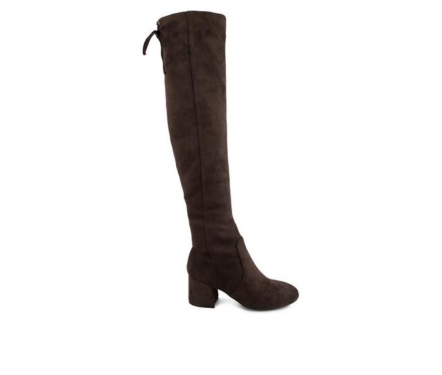Women's Sugar Ollie Over-The-Knee Boots in Chocolate Brown color