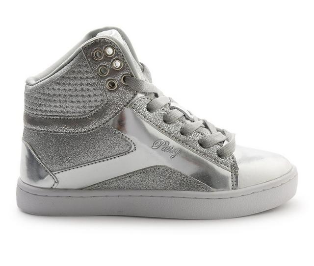 Girls' Pastry Toddler & Little Kid Pop Tart Glitter High Top Sneakers in Silver color