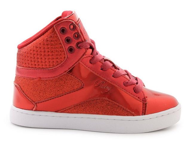 Girls' Pastry Toddler & Little Kid Pop Tart Glitter High Top Sneakers in Red color