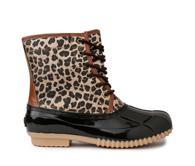 Women's Sugar Skylar 2 Duck Boots in Tan Leopard color