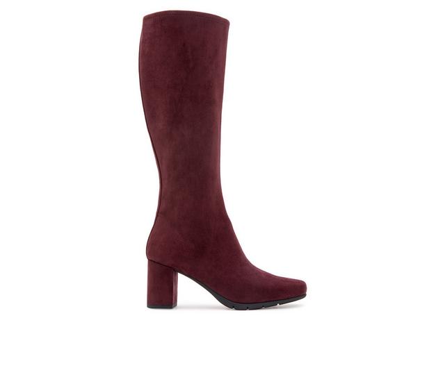 Women's Aerosoles Micah Knee High Boots in Fig Faux Suede color