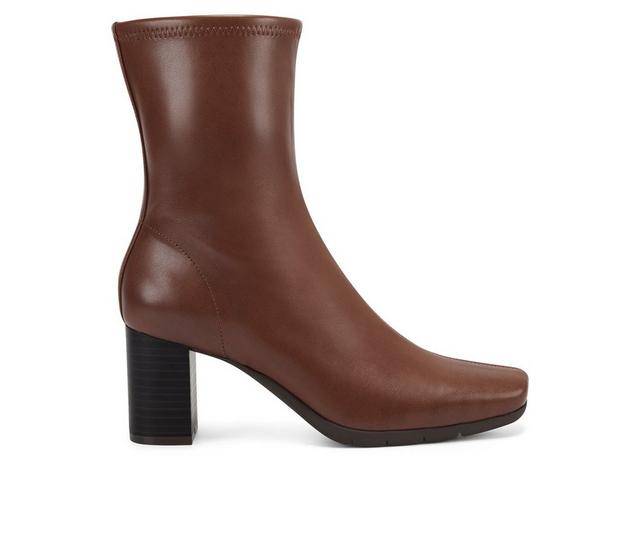 Women's Aerosoles Miley Heeled Booties in Brown color