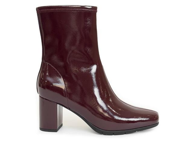 Women's Aerosoles Miley Heeled Booties in Merlot Patent color