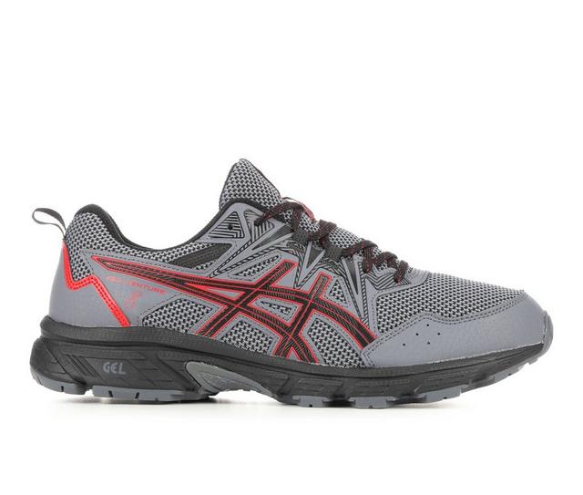 Men's ASICS Gel Venture 8 Running Shoes in Grey/Red color