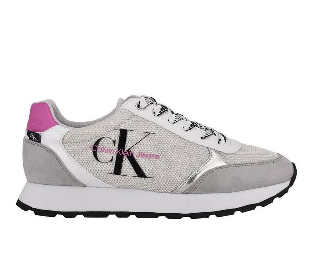 Women's Calvin Klein Cayle Sneakers in White/ Pink color