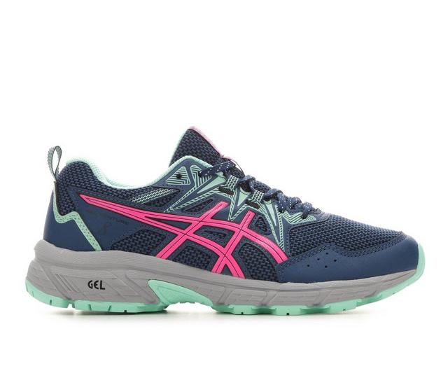 Women's ASICS Gel Venture 8 Trail Running Shoes in Blu/Mint/Pink color