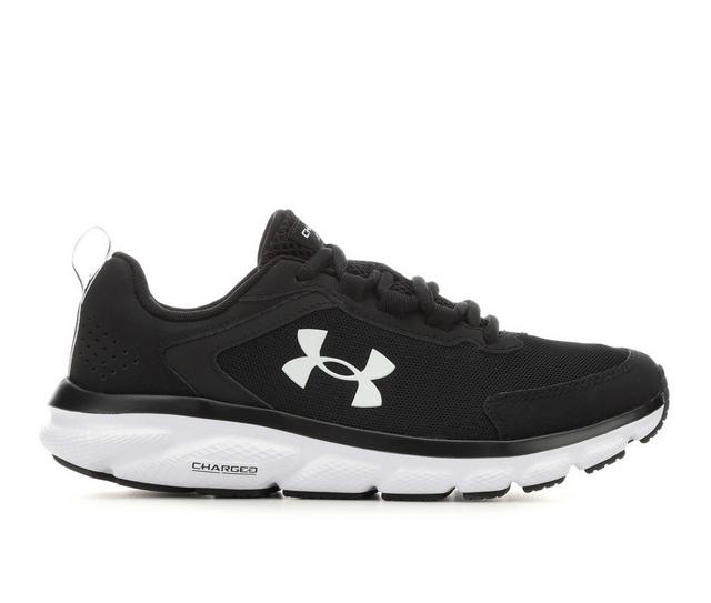Women's Under Armour Charged Assert 9 Running Shoes in Black/White color