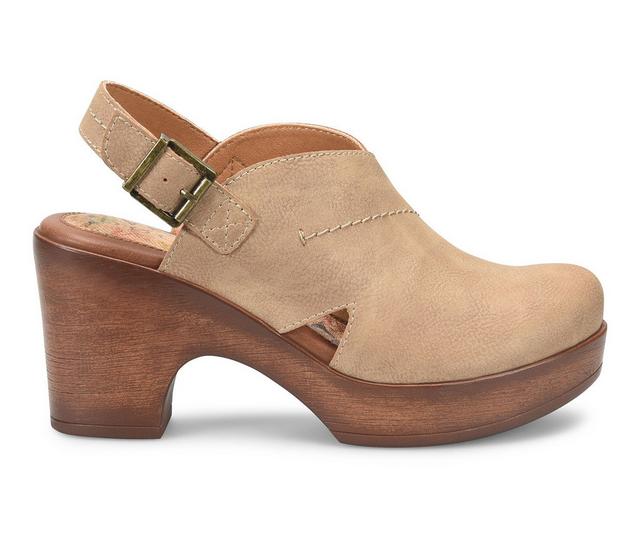 Women's BOC Cecila Heeled Clogs in Natural Nubuck color