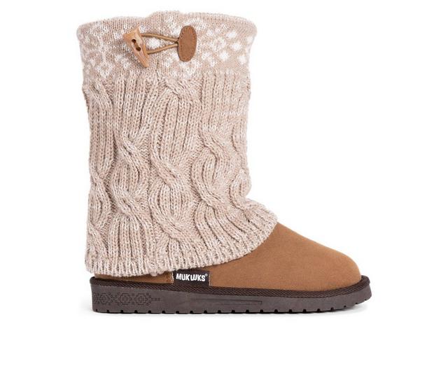 Women's MUK LUKS Cheryl Winter Boots in Tan color