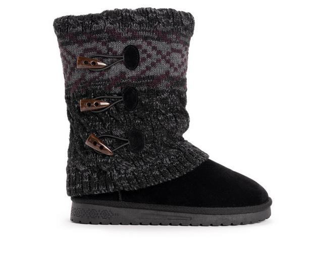 Women's MUK LUKS Cheryl Winter Boots in Ebony Marl color