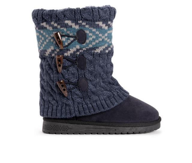 Women's MUK LUKS Cheryl Winter Boots in Indigo Marl color