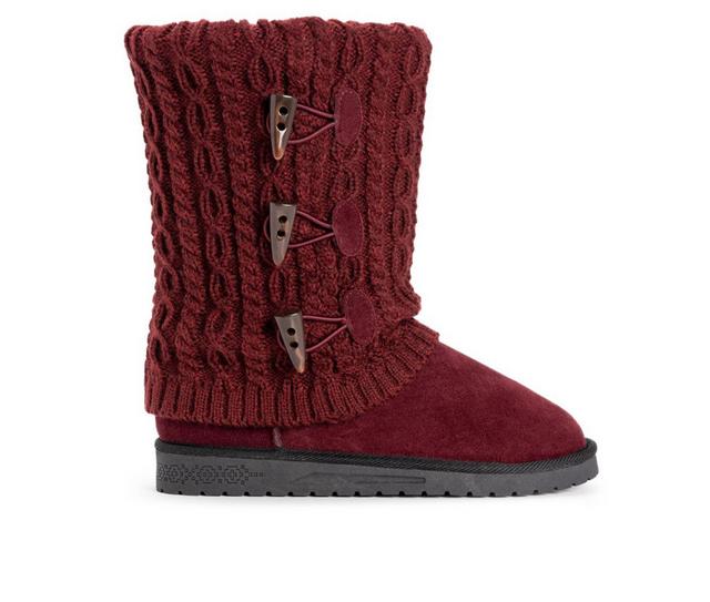 Women's MUK LUKS Cheryl Winter Boots in Burgundy color