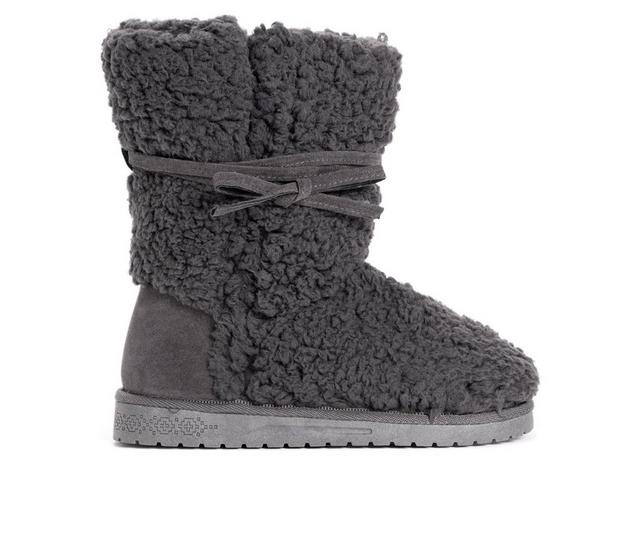 Women's MUK LUKS Clementine Winter Boots in Dk Grey Heather color