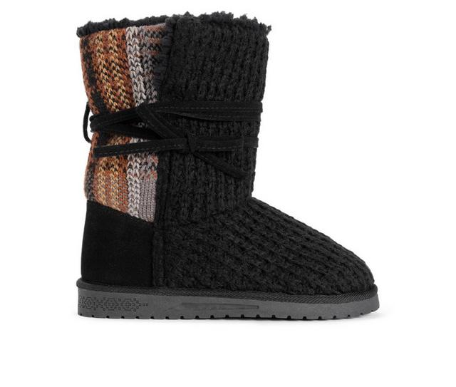 Women's MUK LUKS Clementine Winter Boots in Black Plaid color