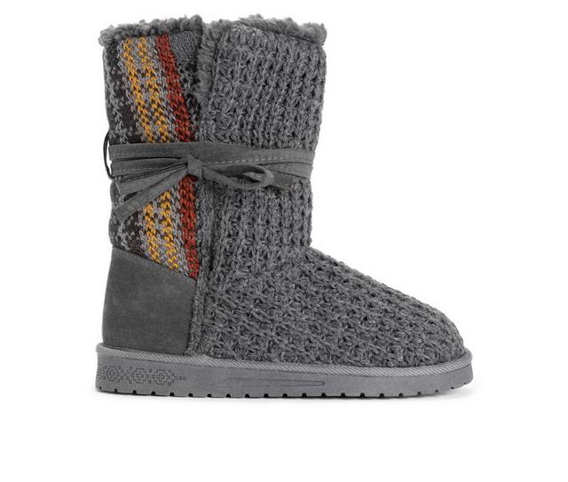 Women's MUK LUKS Clementine Winter Boots in Grey Plaid color