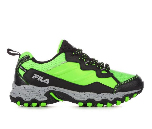 Boys' Fila Little Kid & Big Kid Exhibition 6 Running Shoes in Green/Blk/Speck color