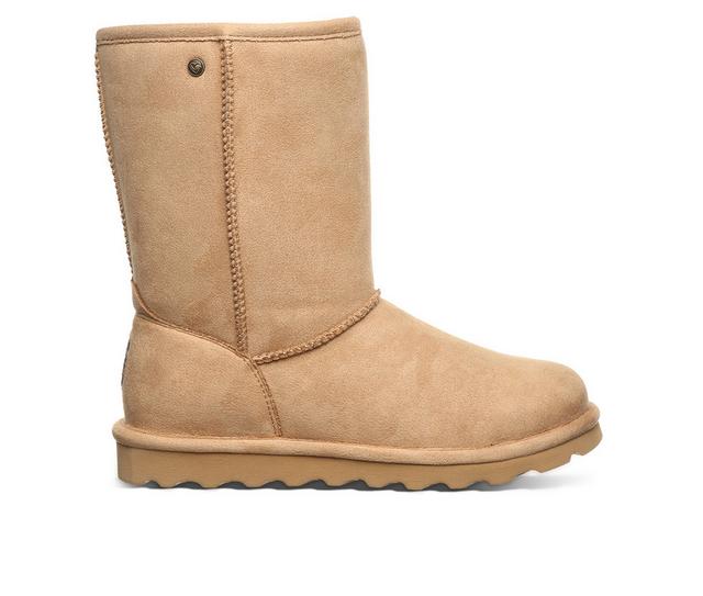 Women's Bearpaw Elle Short Vegan Winter Boots in Iced Coffee color