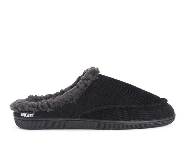 MUK LUKS Corduroy Clog Slippers in Black color