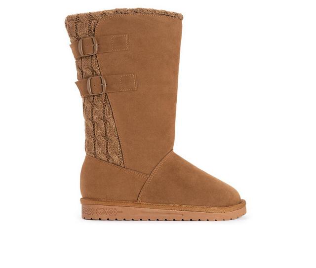 Women's Essentials by MUK LUKS Jean Water Resistant Winter Boots in Camel color