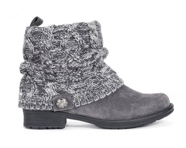 Women's MUK LUKS Pattrice Winter Boots in Grey color