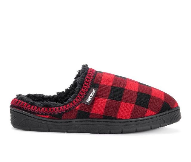 MUK LUKS Men's Gabriel Clog Slippers in Red Black color