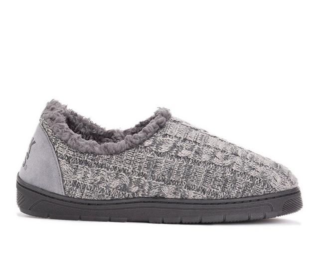 MUK LUKS Men's John Clog Slippers in Cinder Grey color