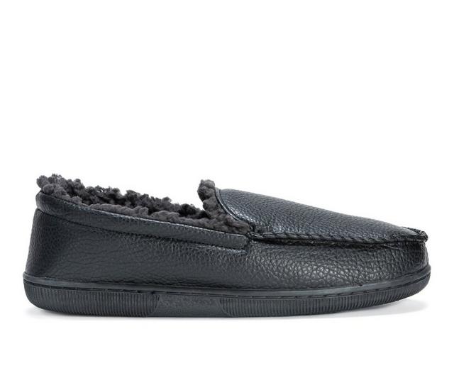 MUK LUKS Men's Moccasin Slippers in Black color