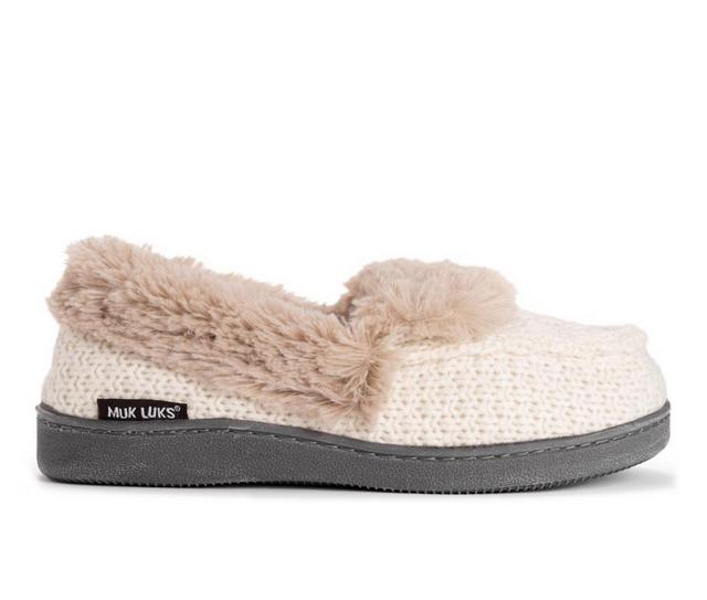 MUK LUKS Women's Anais Moccasin Slippers in Fairy Dust color